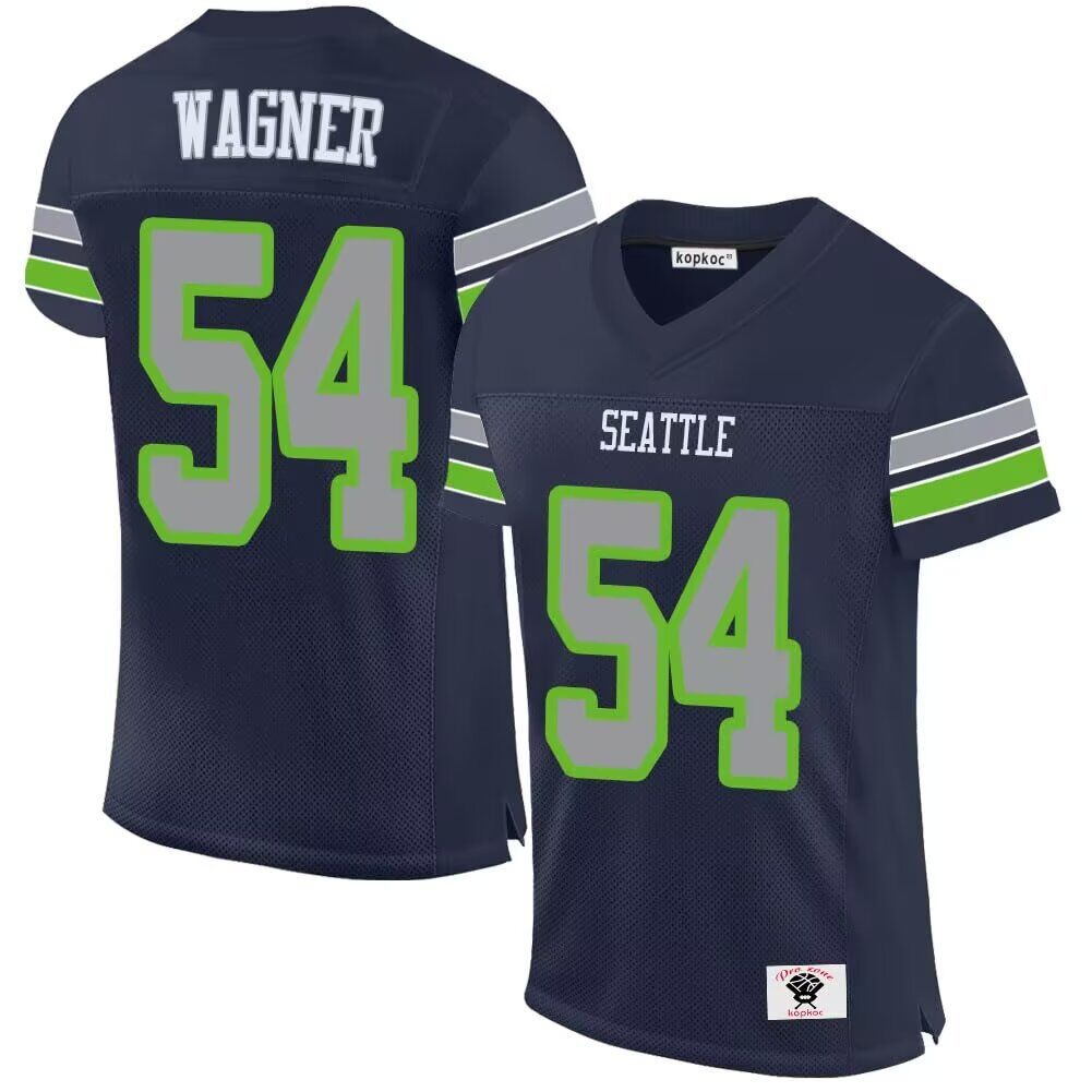Men Seattle Seahawks #54 Wagner blue 2024 Nike Game NFL throwback Jersey->women nfl jersey->Women Jersey